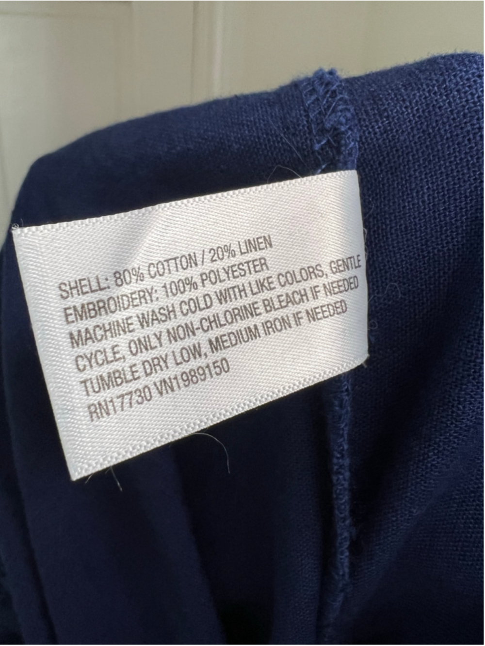 Roller Rabbit x Target Scalloped Hem Drawstring Linen Blend Pants Navy Blue - M - Picture 8 of 8